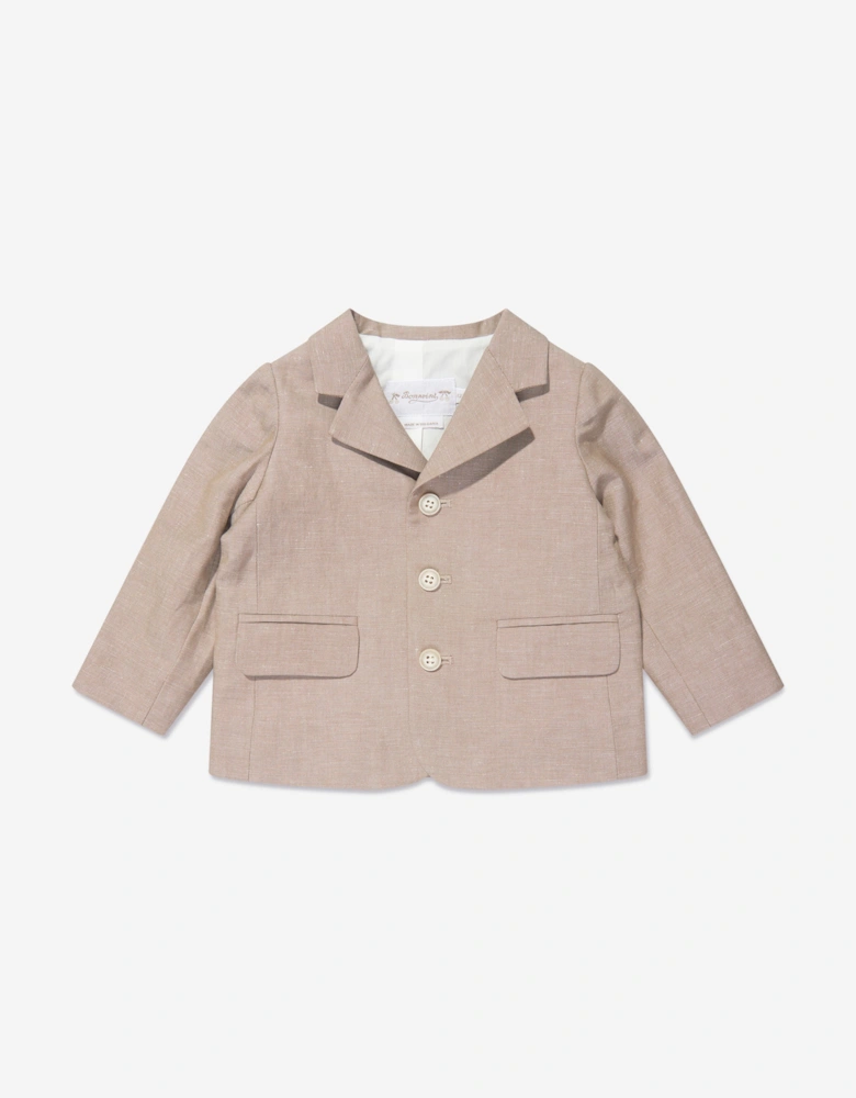 Baby Boys Linen Leopold Blazer in Brown