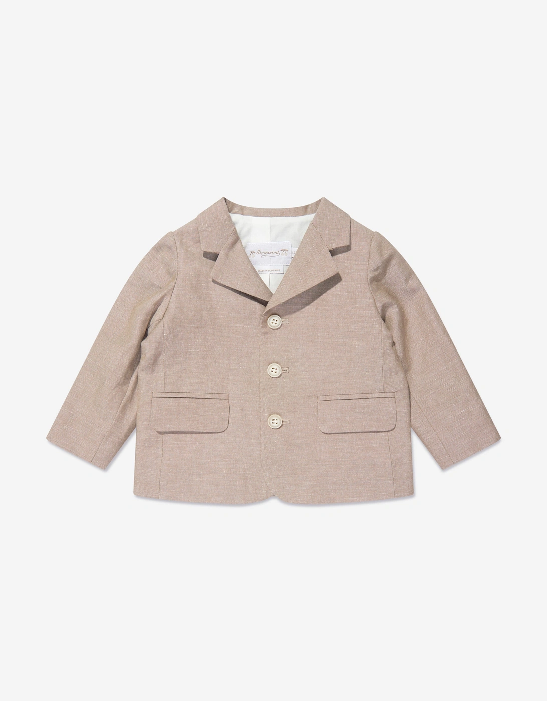Baby Boys Linen Leopold Blazer in Brown, 5 of 4