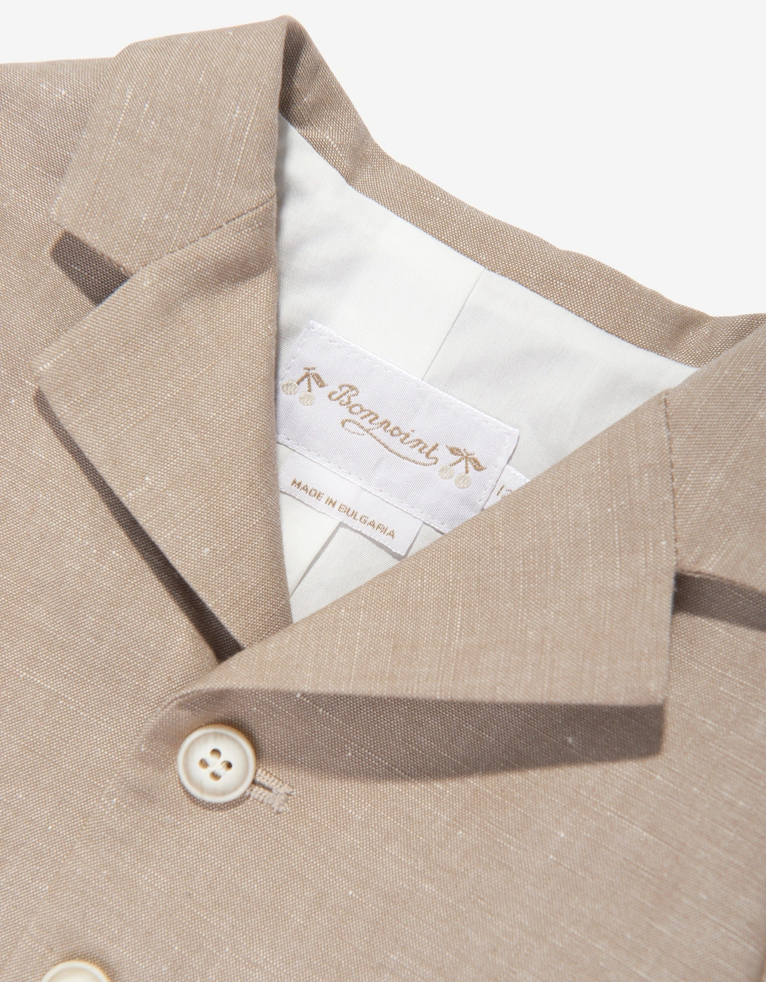 Baby Boys Linen Leopold Blazer in Brown