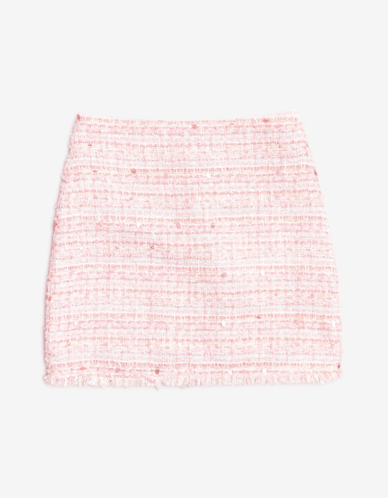 BCBGMAXAZRIA Girls Tweed Skirt in Pink