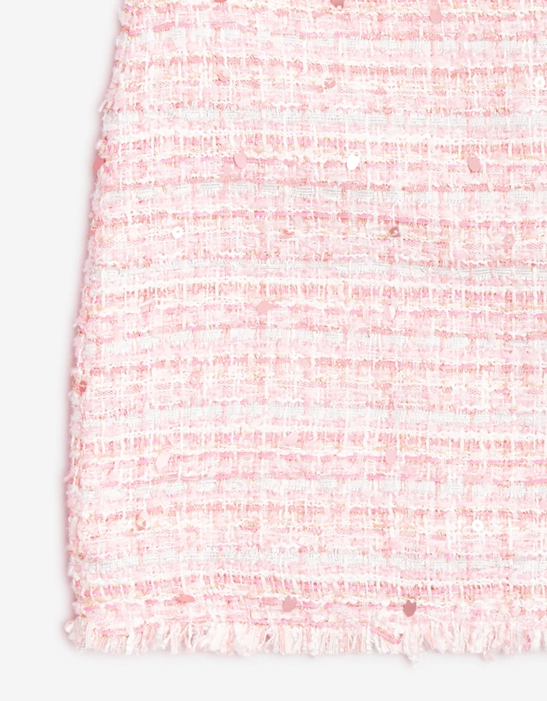 BCBGMAXAZRIA Girls Tweed Skirt in Pink