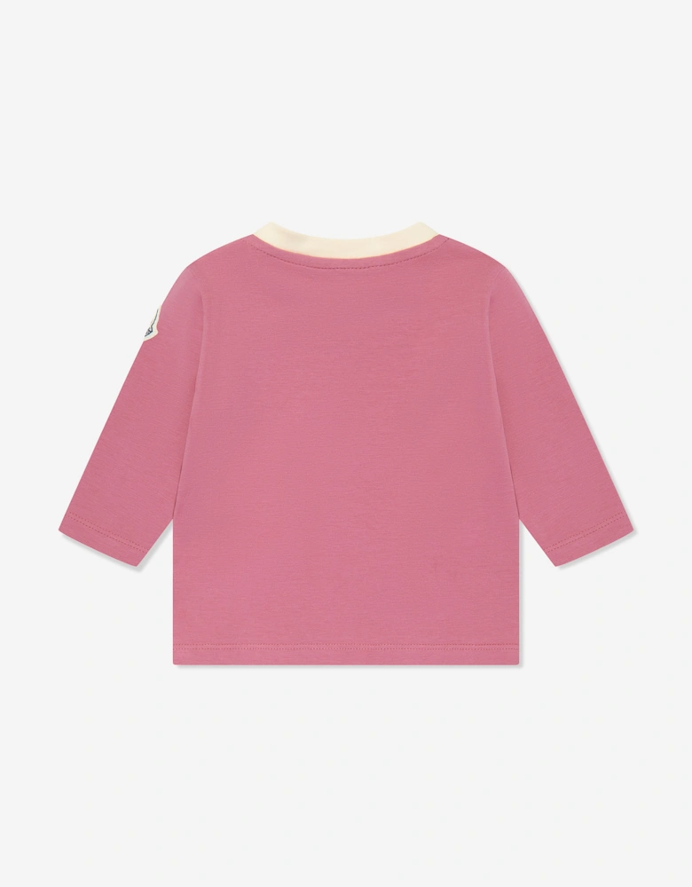 Enfant Baby Girls Long Sleeve Bear T-Shirt in Pink