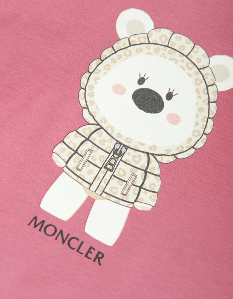 Enfant Baby Girls Long Sleeve Bear T-Shirt in Pink