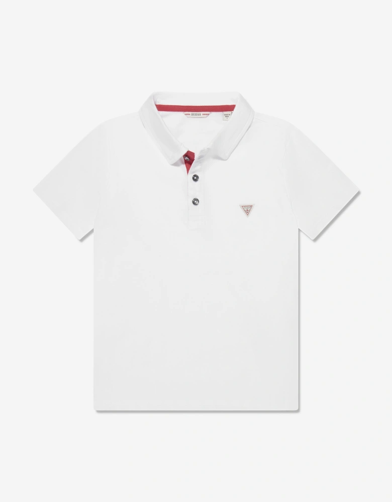 Boys Logo Polo Shirt in White