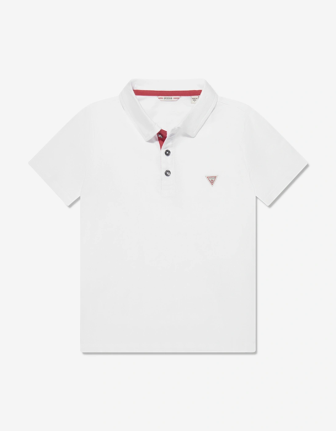 Boys Logo Polo Shirt in White, 5 of 4