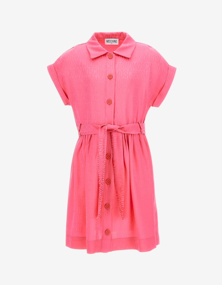Girls Logo Shirt Dress in Pink
