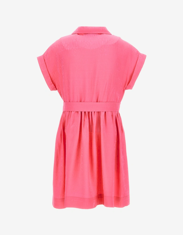 Girls Logo Shirt Dress in Pink