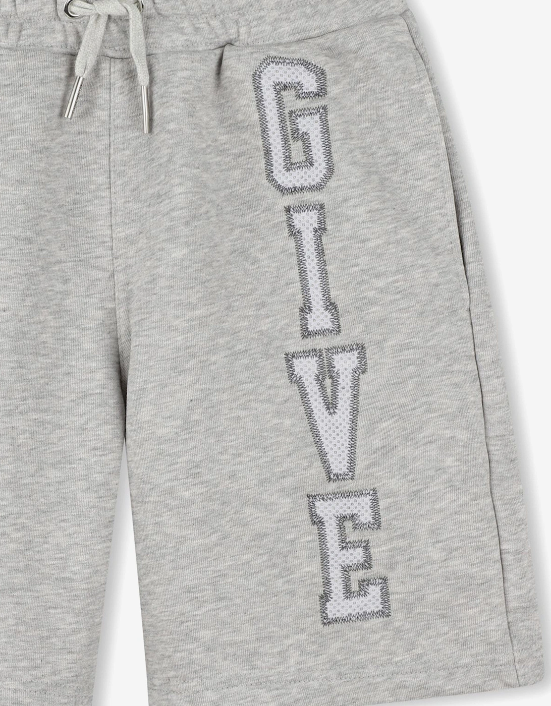 Boys Embroidered Applique Shorts in Grey