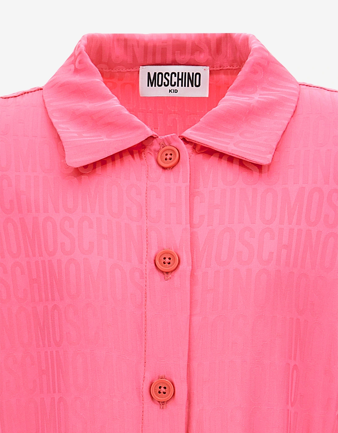 Girls Logo Shirt Dress in Pink