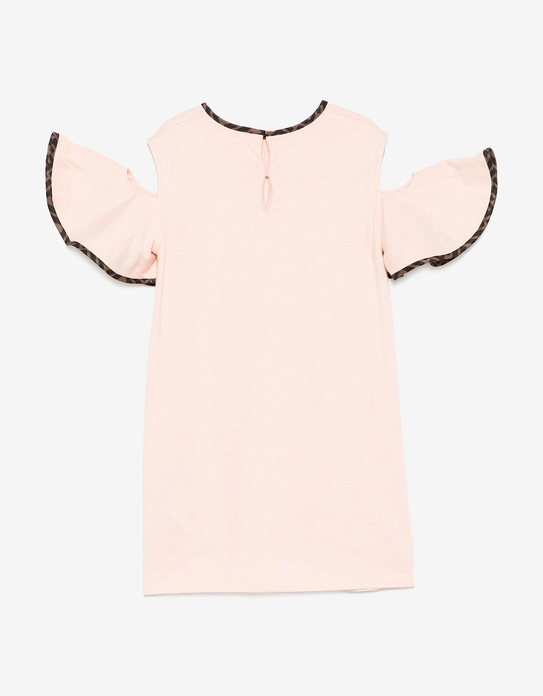 Girls Off The Shoulder Jersey Dress in Pink
