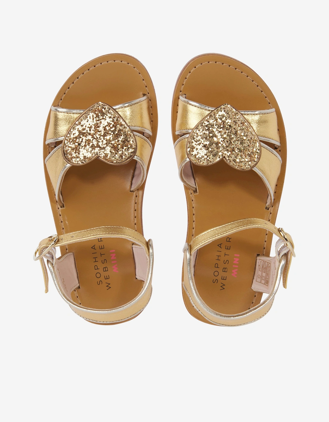 Girls Leather Amora Sandals in Gold