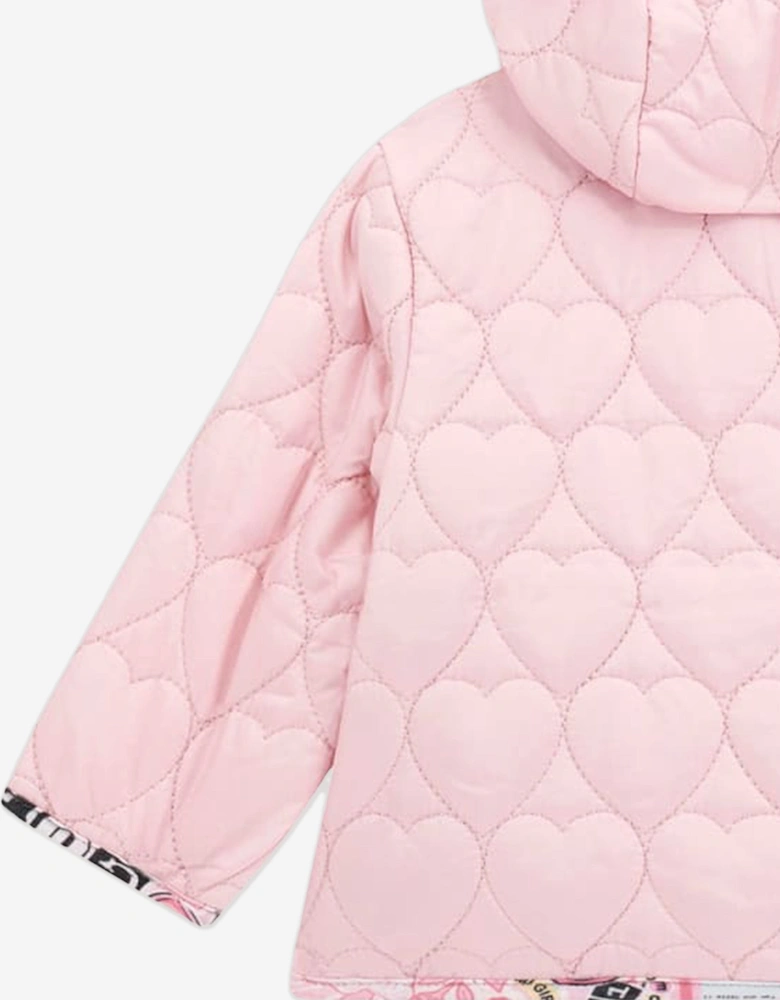 Baby Girls Padded Heart Jacket in Pink