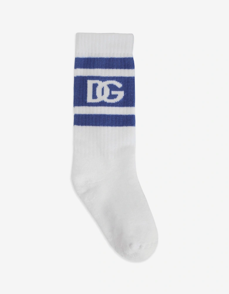 Kids DG Logo Socks in White