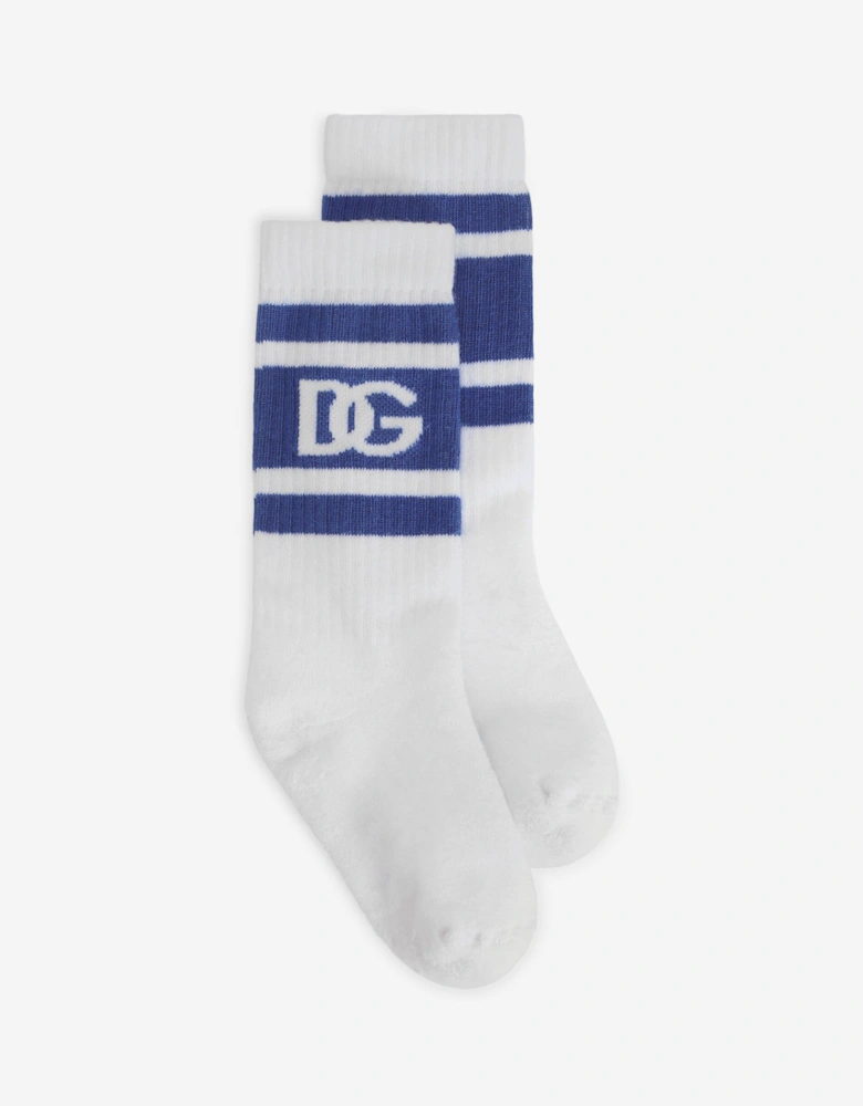 Kids DG Logo Socks in White