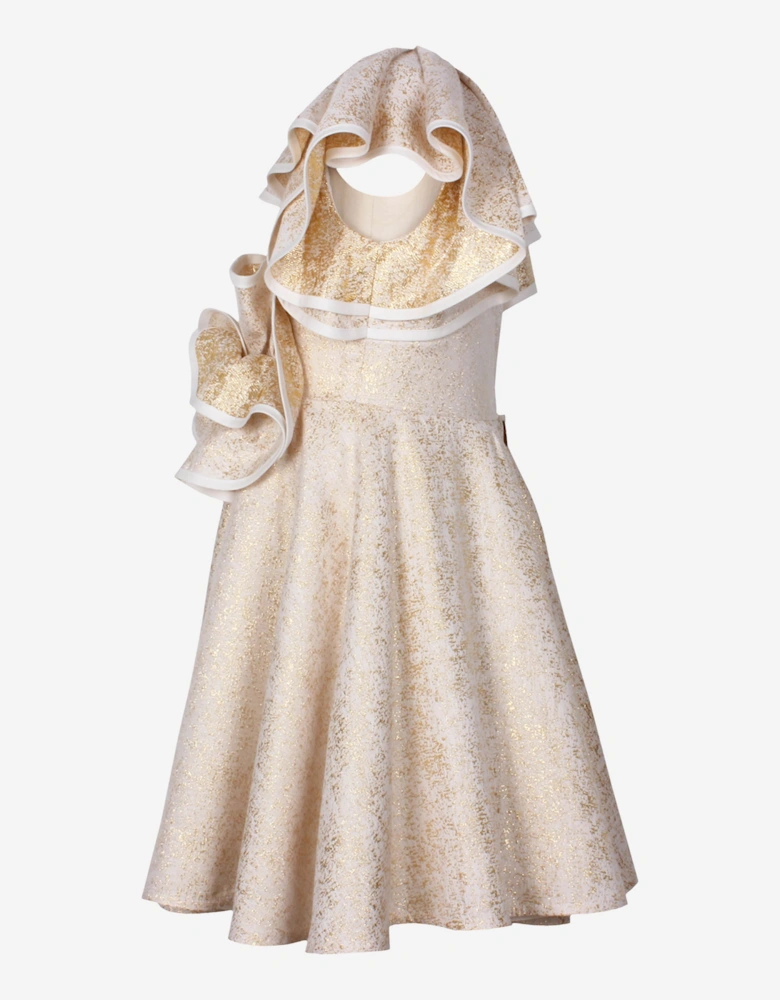 Girls Blossom Freckle Dress in Gold