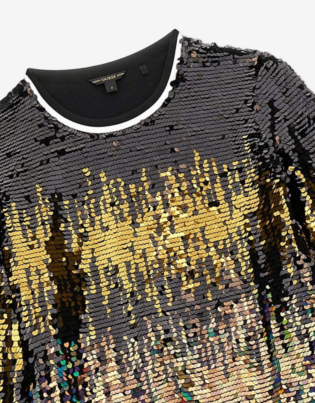 Girls Sequinned Sweatshirt in Black