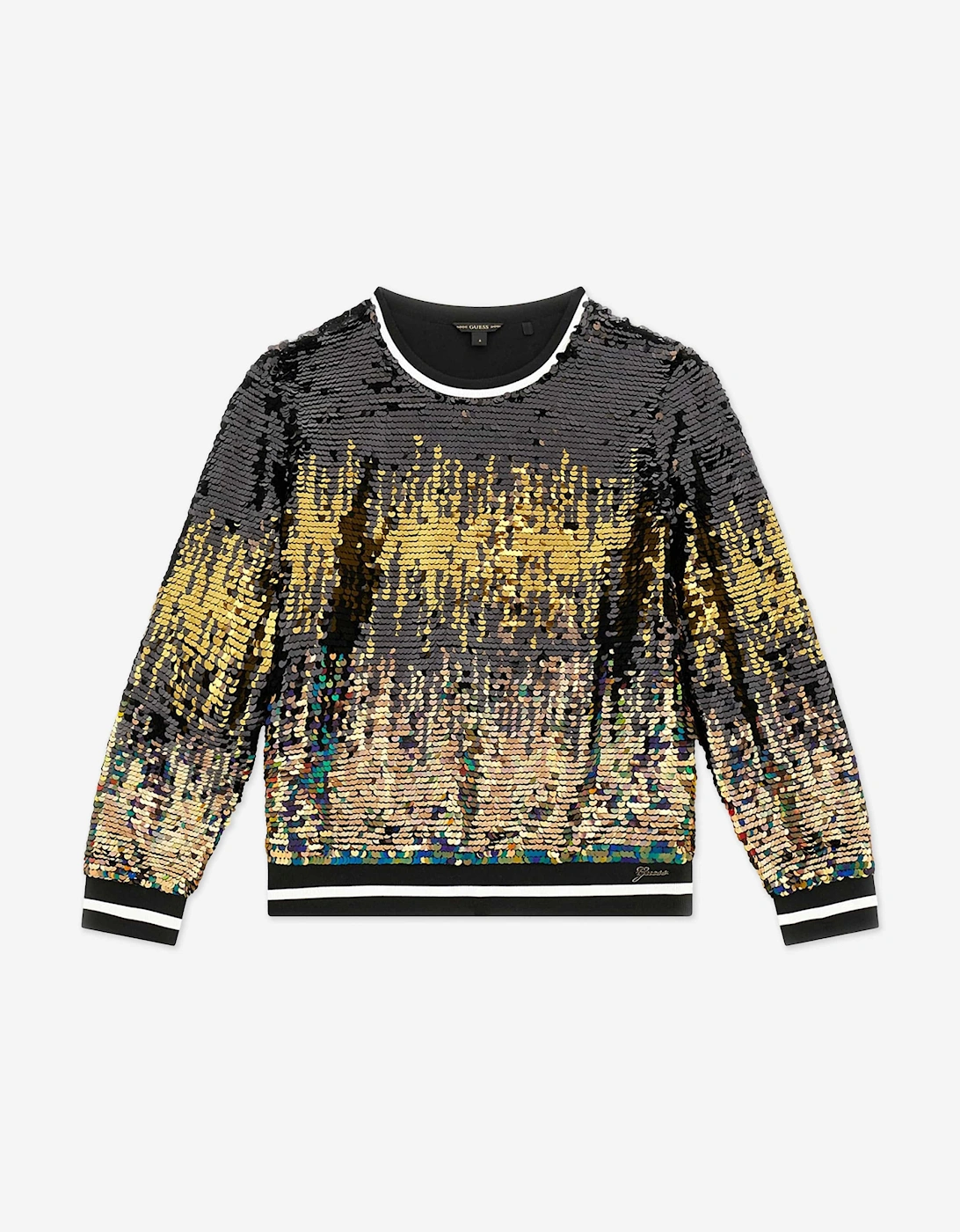 Girls Sequinned Sweatshirt in Black, 5 of 4