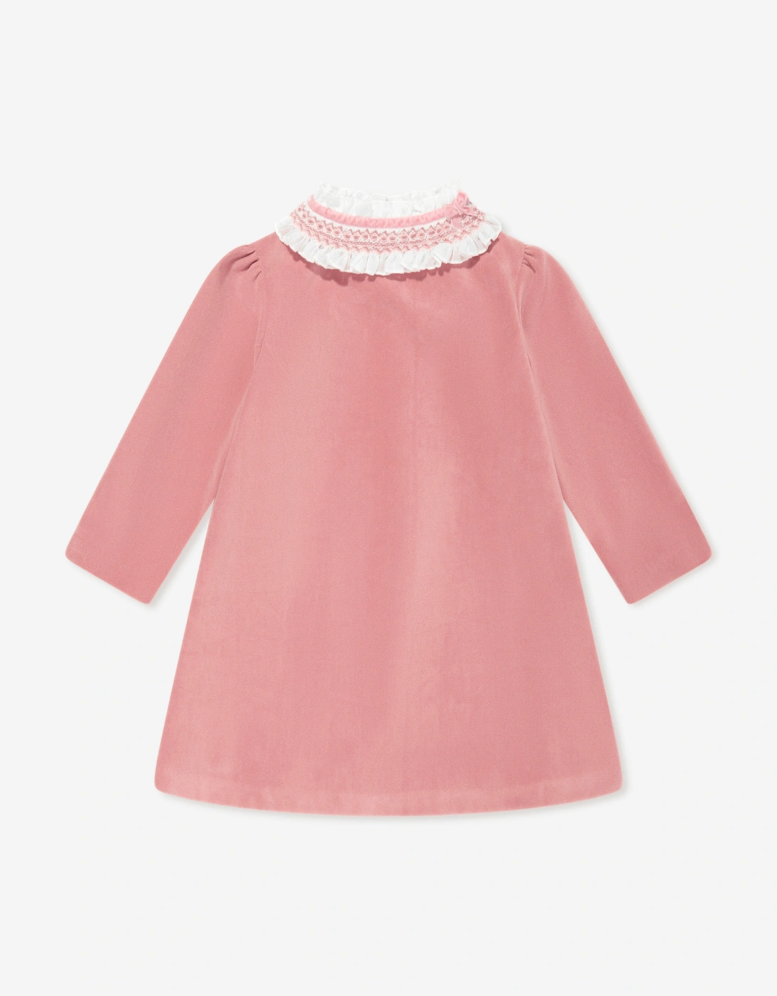 Girls Velvet Smocked Dress in Pink, 5 of 4