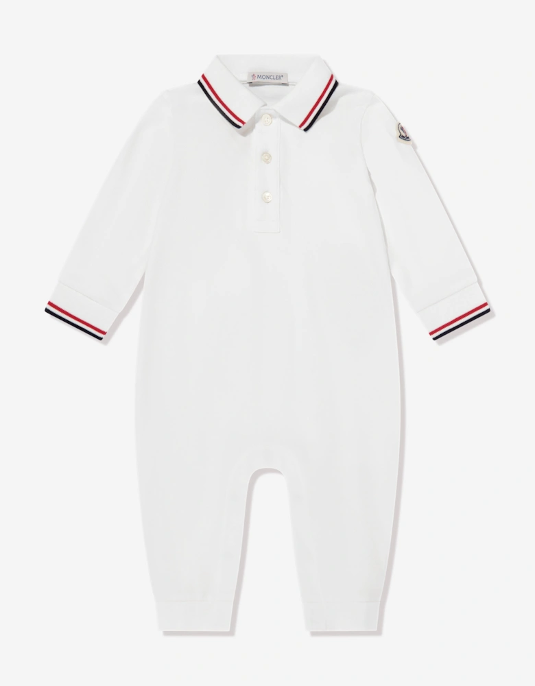 Baby Boys Polo Romper in Ivory
