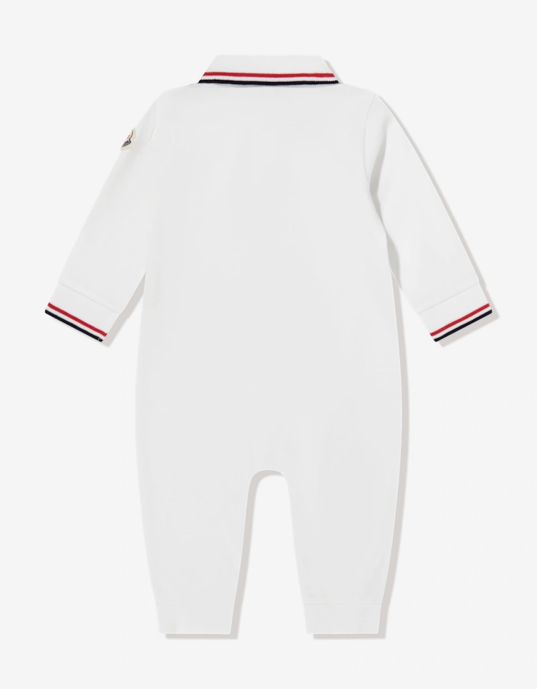 Baby Boys Polo Romper in Ivory