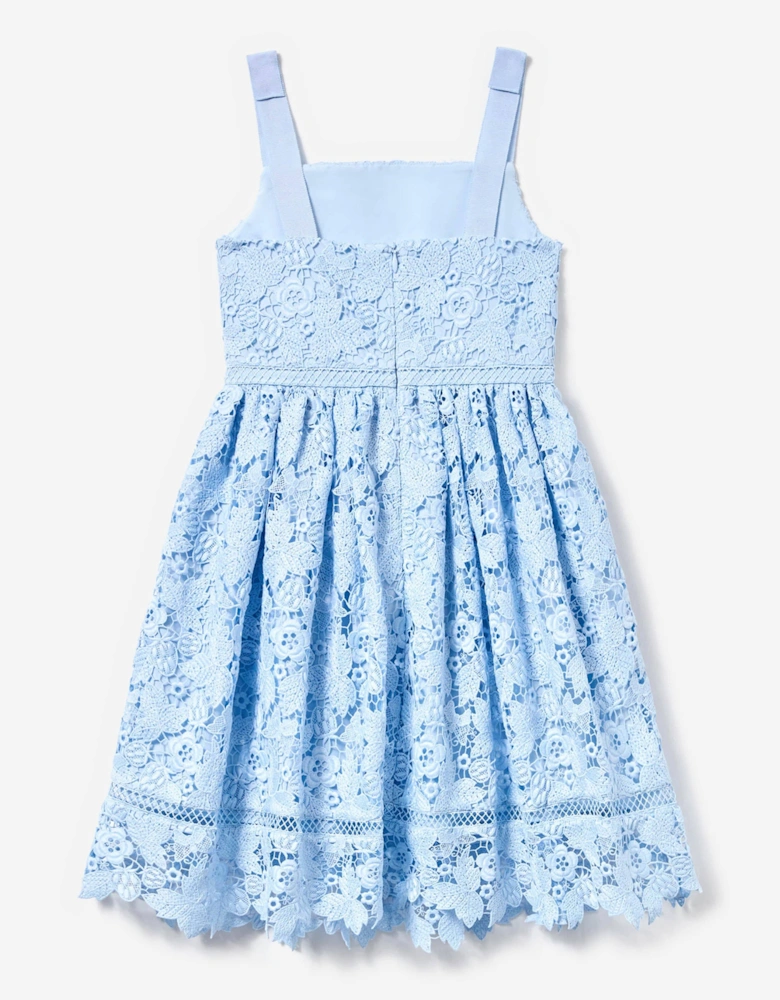Girls Butterfly Lace Dress in Blue