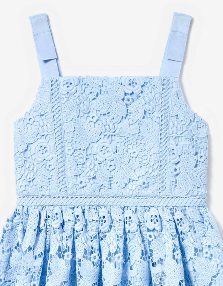 Girls Butterfly Lace Dress in Blue