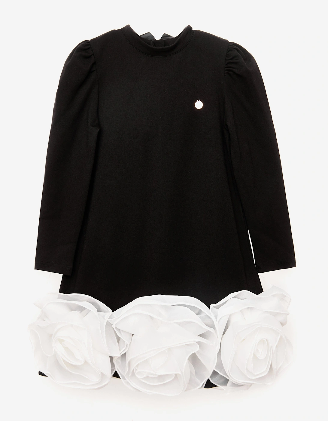 Girl's BCBGMAXAZRIA Girls 3D Organza Roses Dress in Black - Size: 8 years