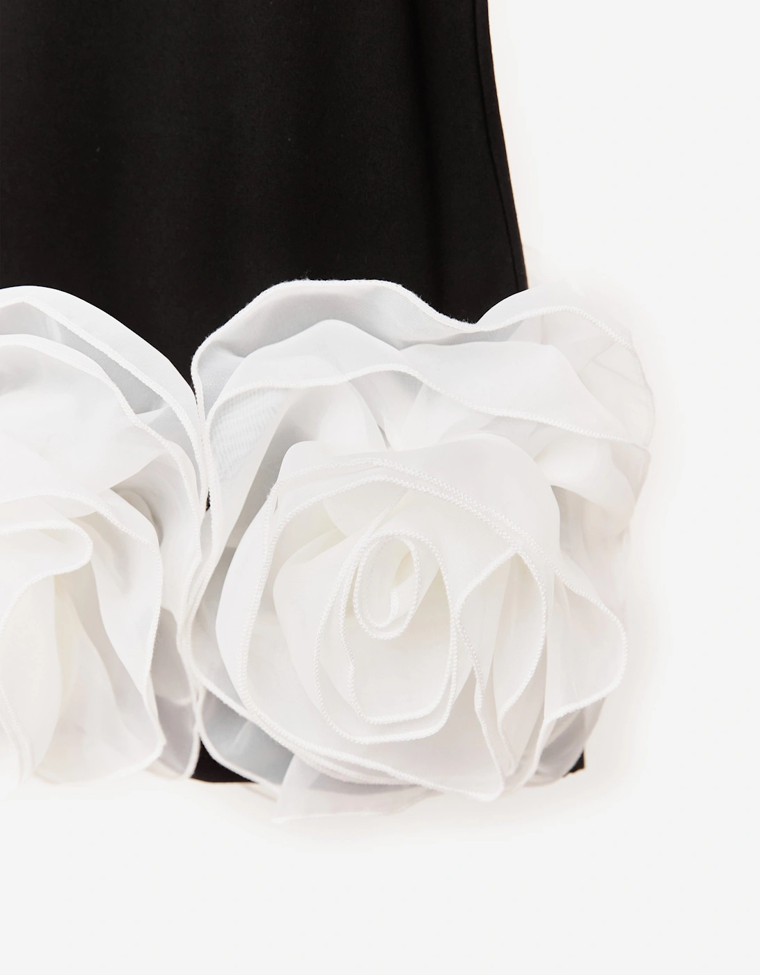 BCBGMAXAZRIA Girls 3D Organza Roses Dress in Black