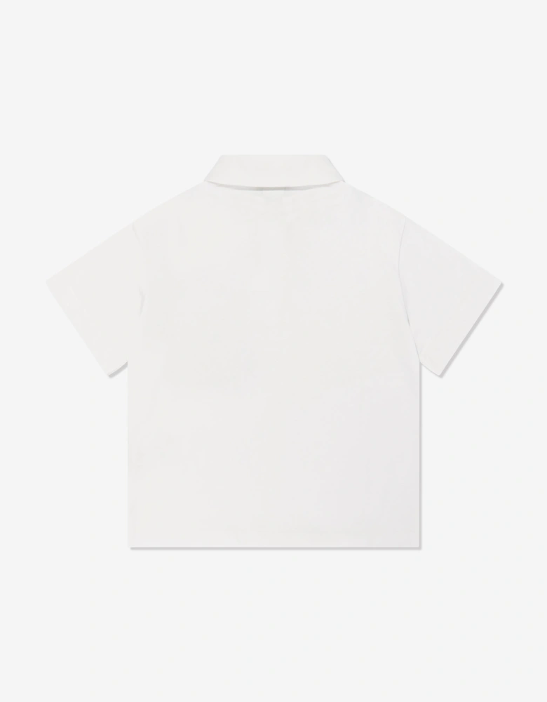 Boys FF Pocket Polo Shirt in White