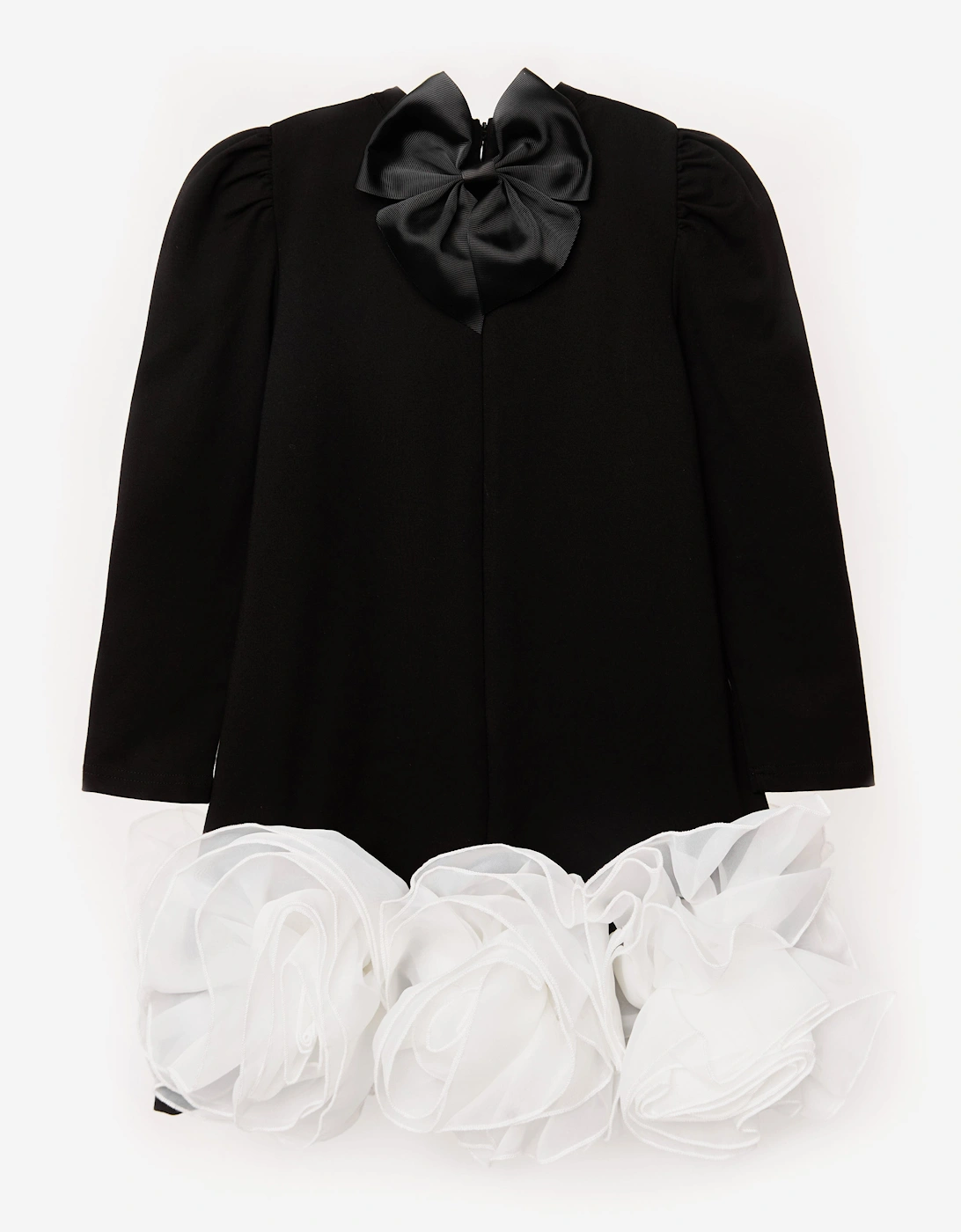 BCBGMAXAZRIA Girls 3D Organza Roses Dress in Black