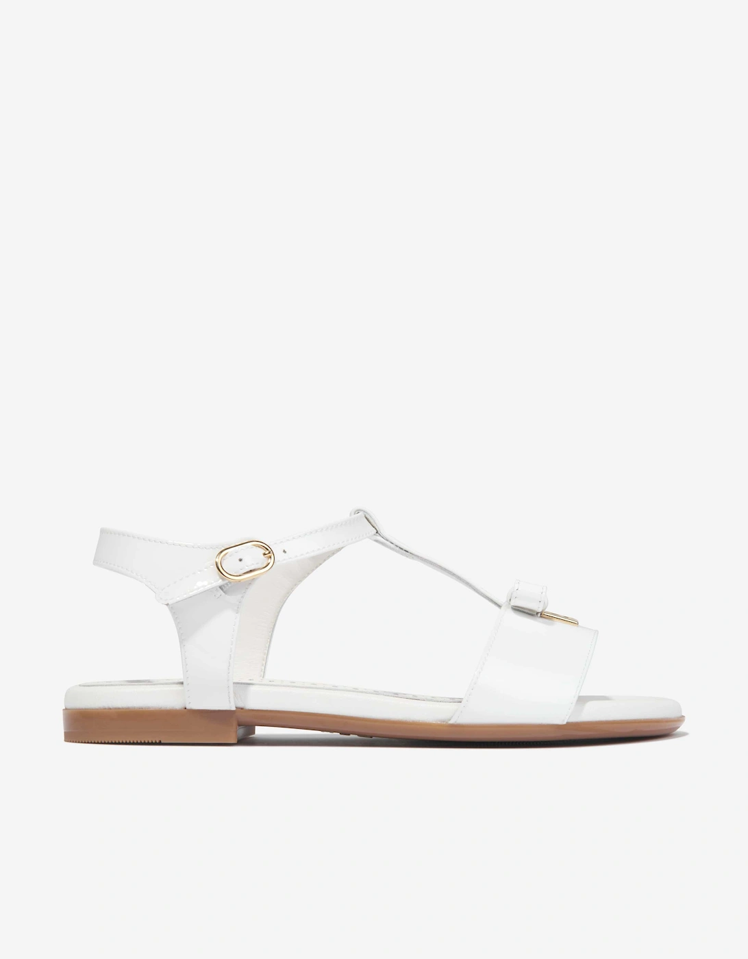 Girls Patent Leather Sandals in White, 5 of 4