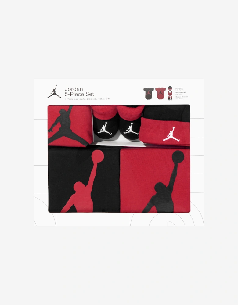 Jordan Baby 5 Piece Bodysuit Set in Red