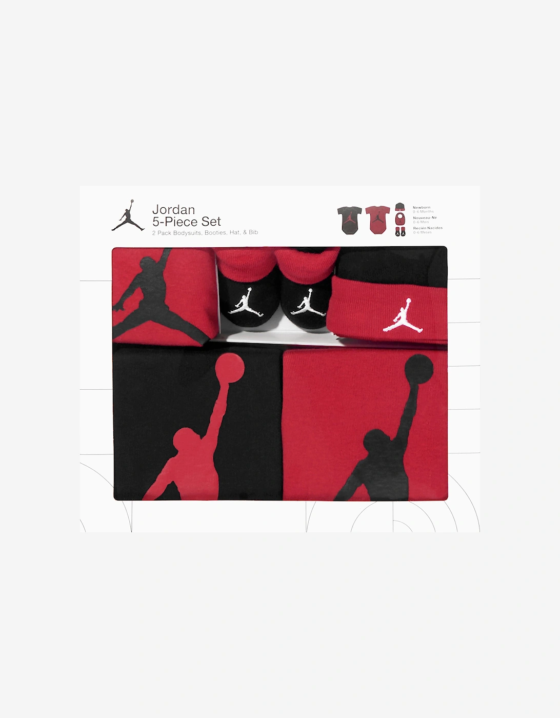 Jordan Baby 5 Piece Bodysuit Set in Red