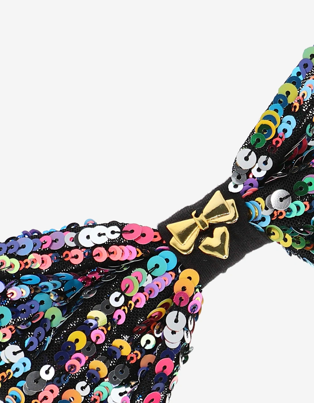 Angels Face Girls Queenie Multi Sequin Bow Headband in Black
