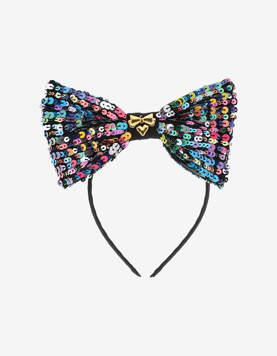 Angels Face Girls Queenie Multi Sequin Bow Headband in Black, 5 of 4