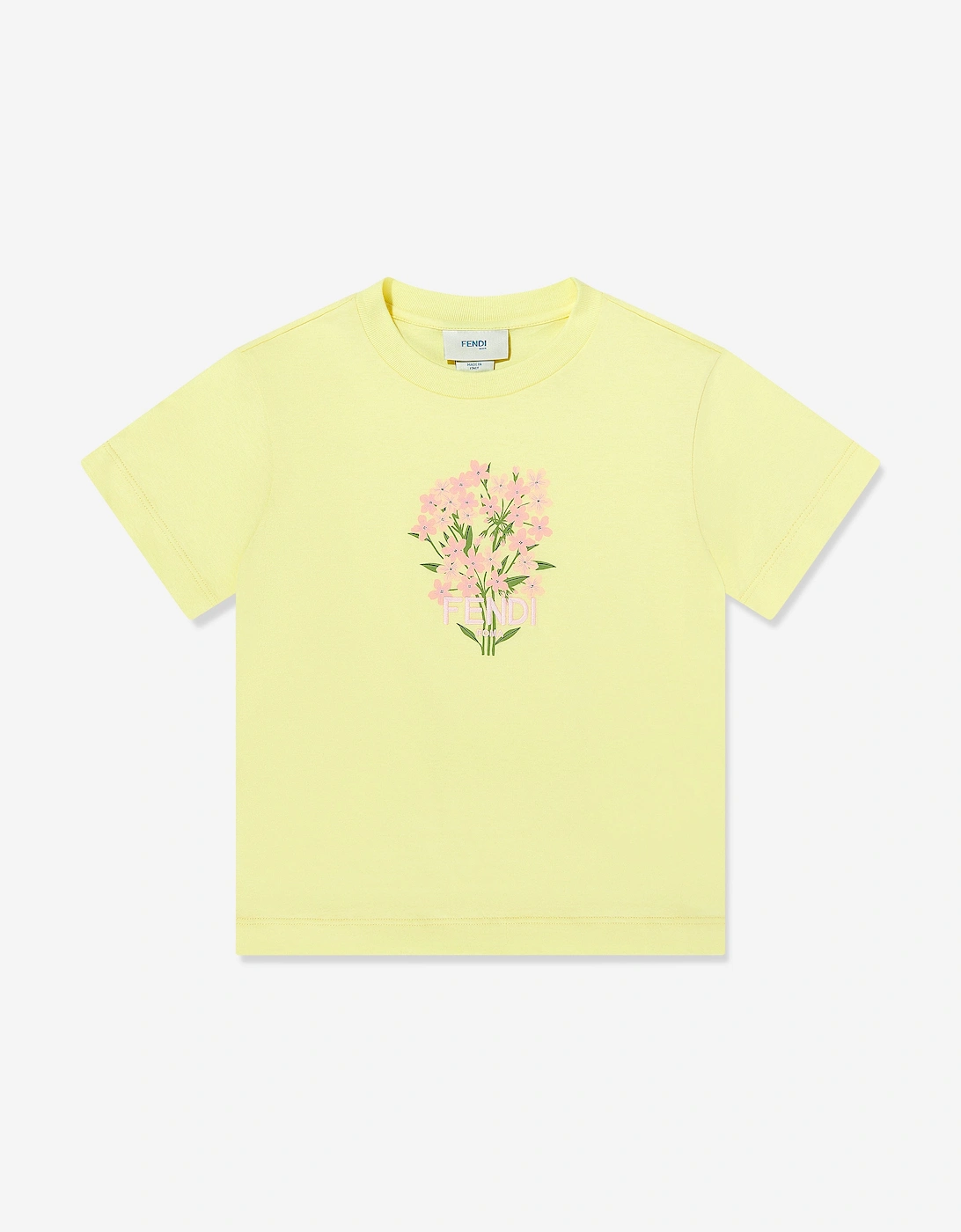 Girls Flower Embroidered T-Shirt in Yellow, 5 of 4
