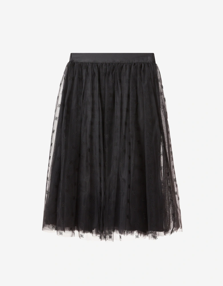 Girls Embroidered Tulle Skirt