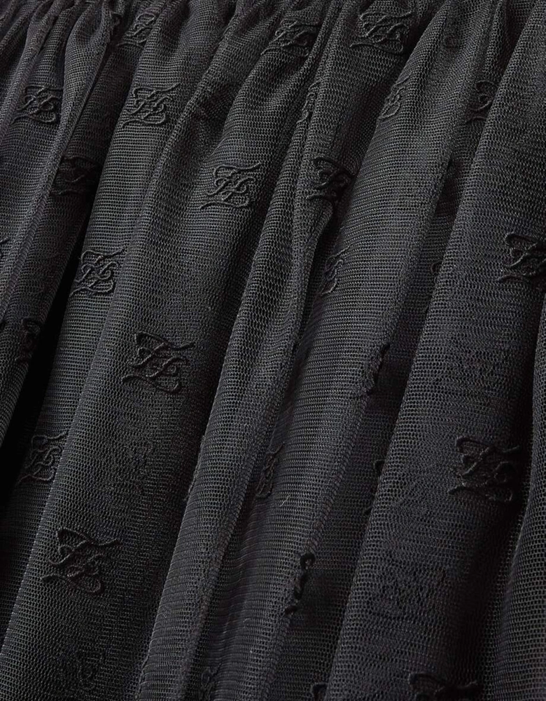 Girls Embroidered Tulle Skirt