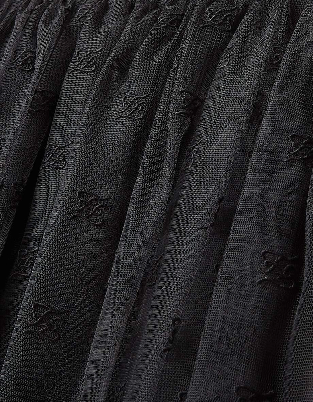 Girls Embroidered Tulle Skirt