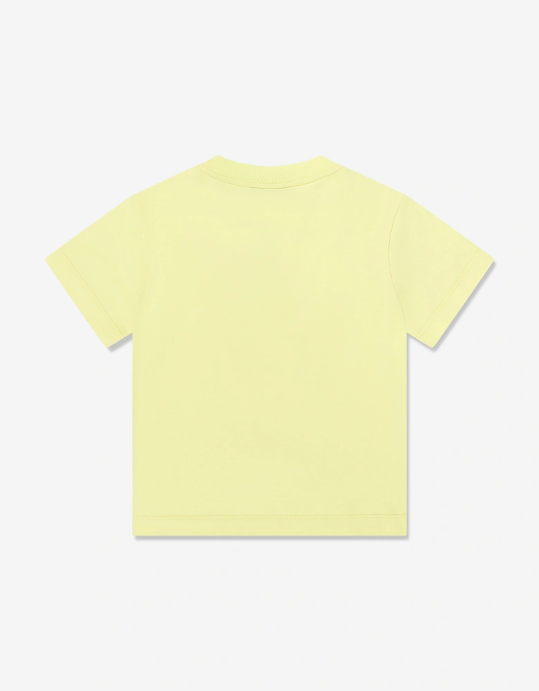 Girls Flower Embroidered T-Shirt in Yellow