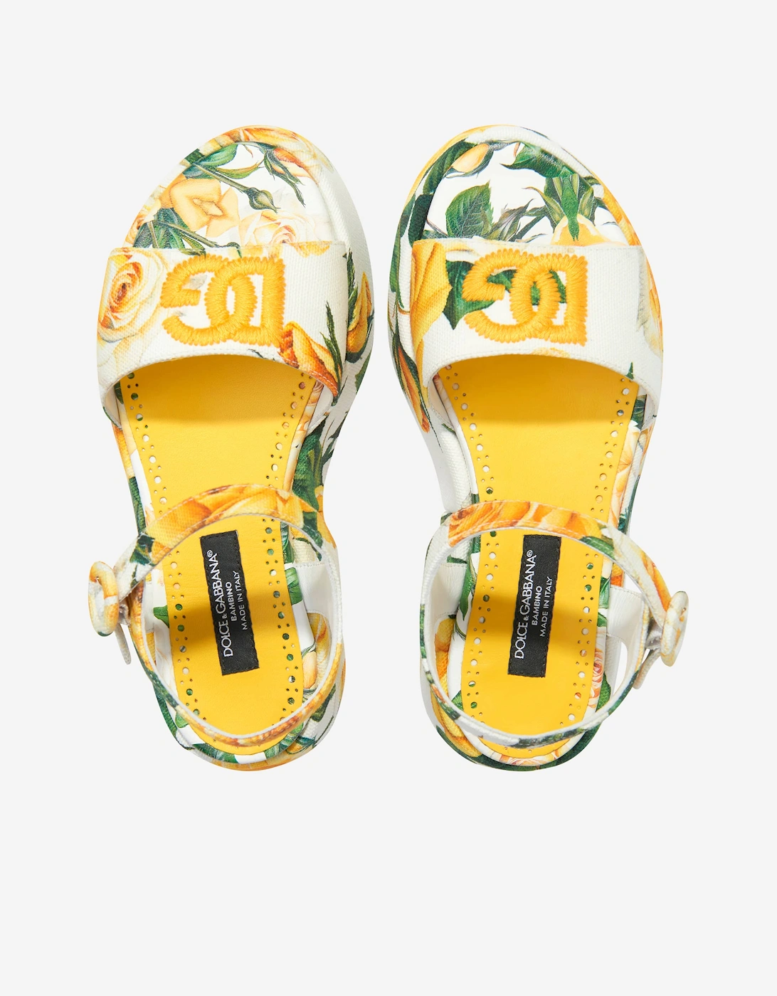 Girls Canvas Rose Print Sandals in Multicolour