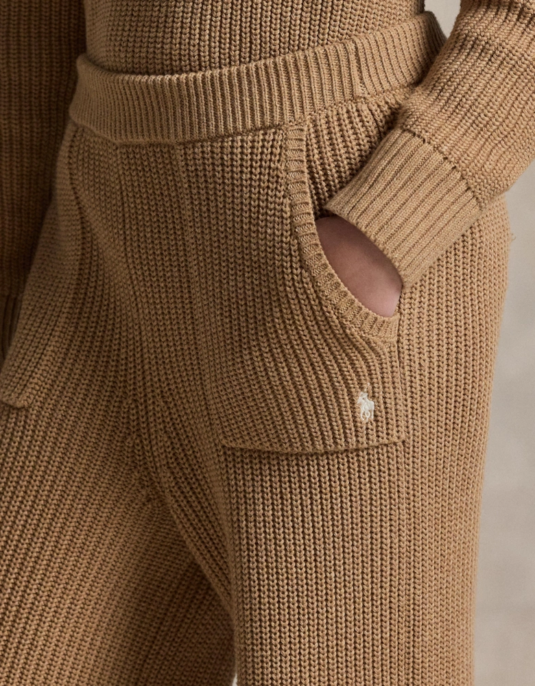 Girls Knitted Trousers in Brown