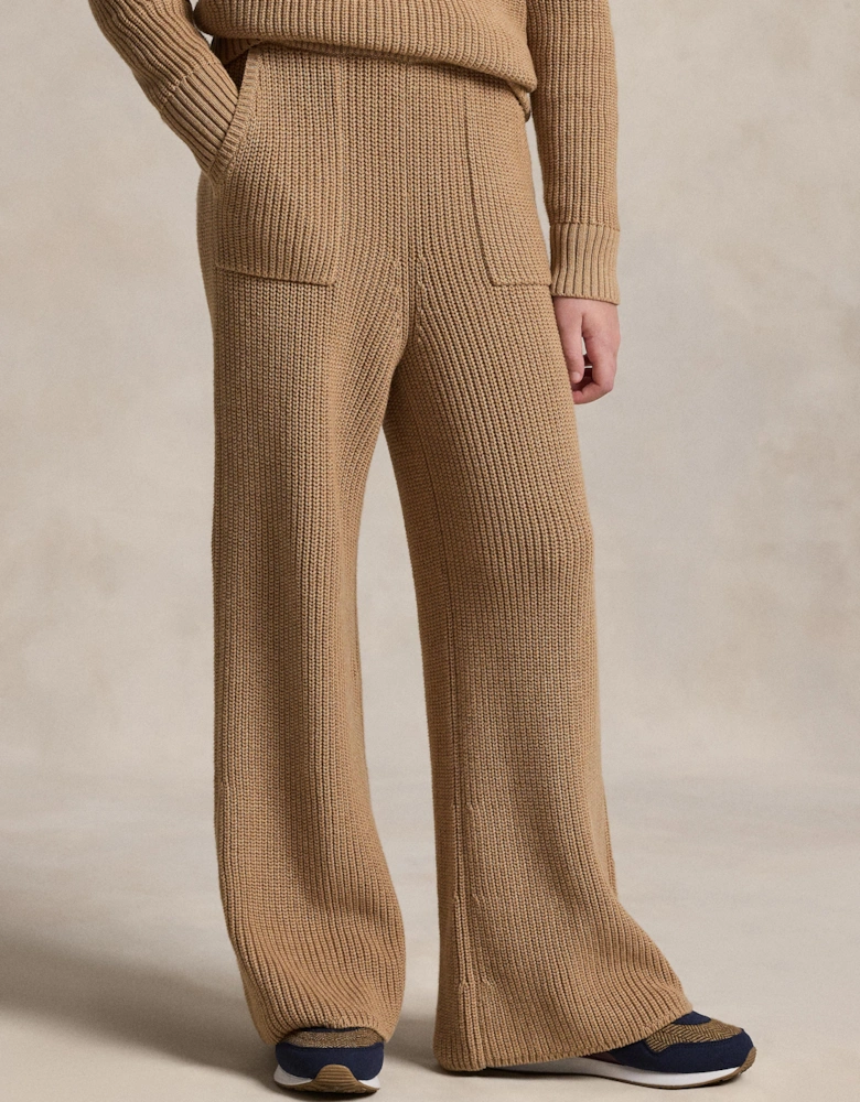 Girls Knitted Trousers in Brown