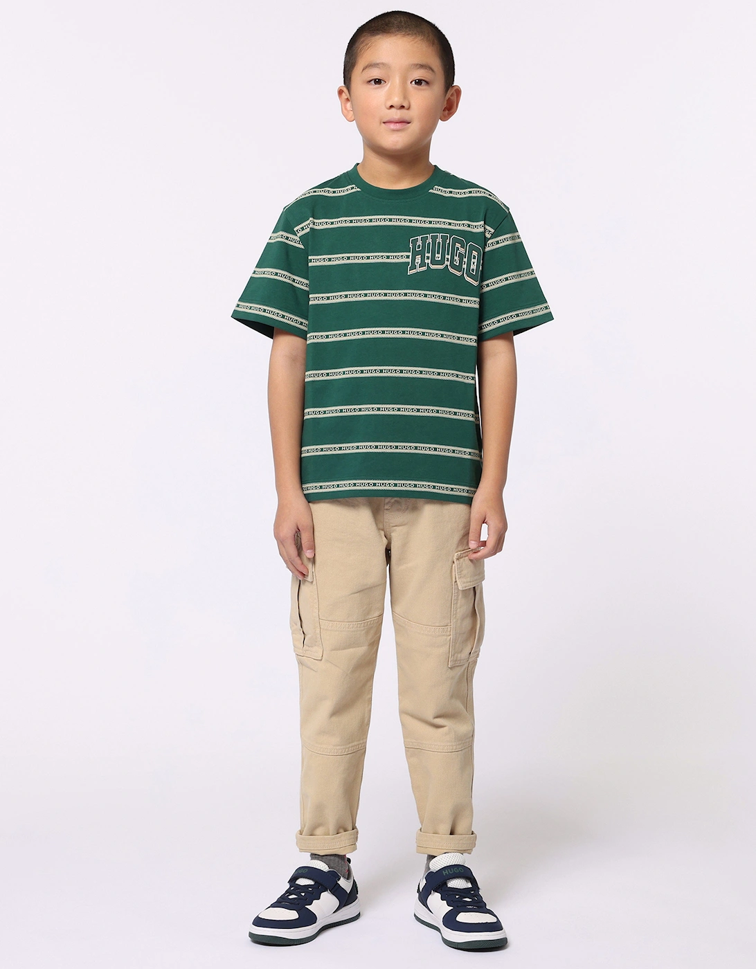 Hugo Boys Loose Pants in Beige
