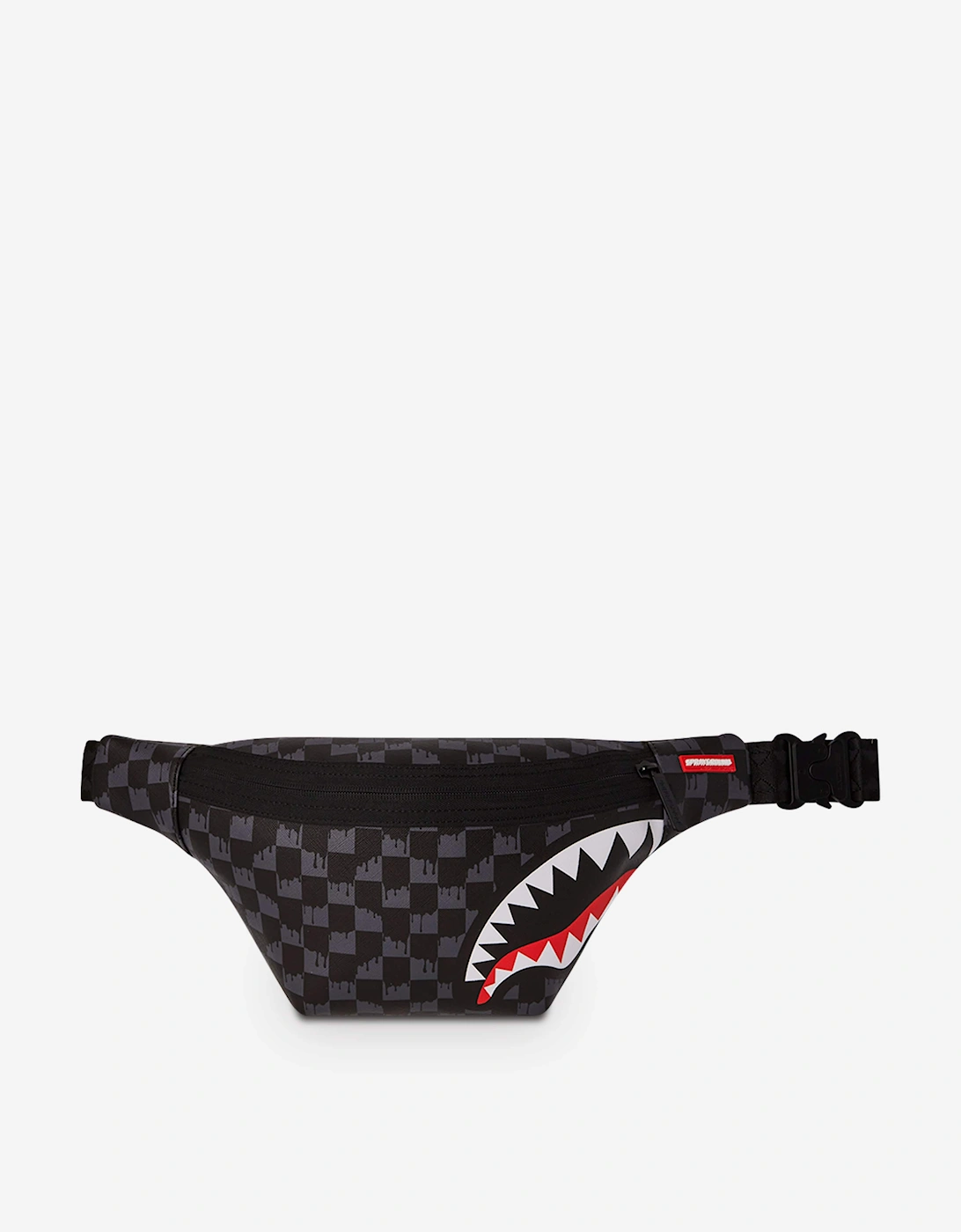Kids Drip Check Shark Belt Bag in Black (23cm), 6 of 5