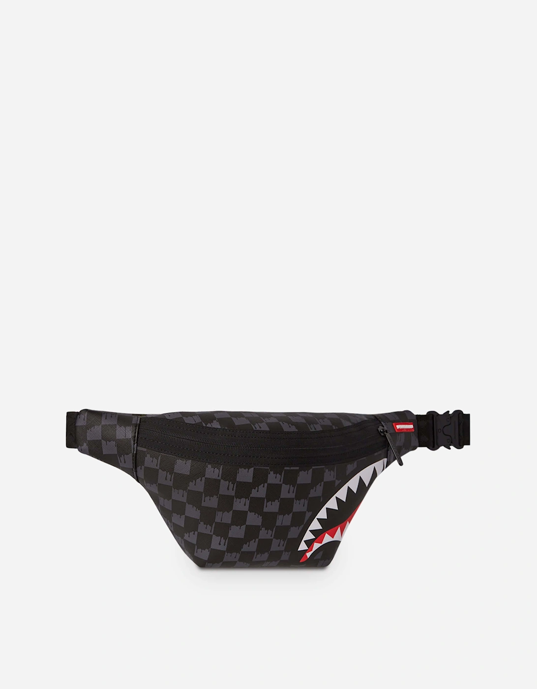 Kids Drip Check Shark Belt Bag in Black (23cm)