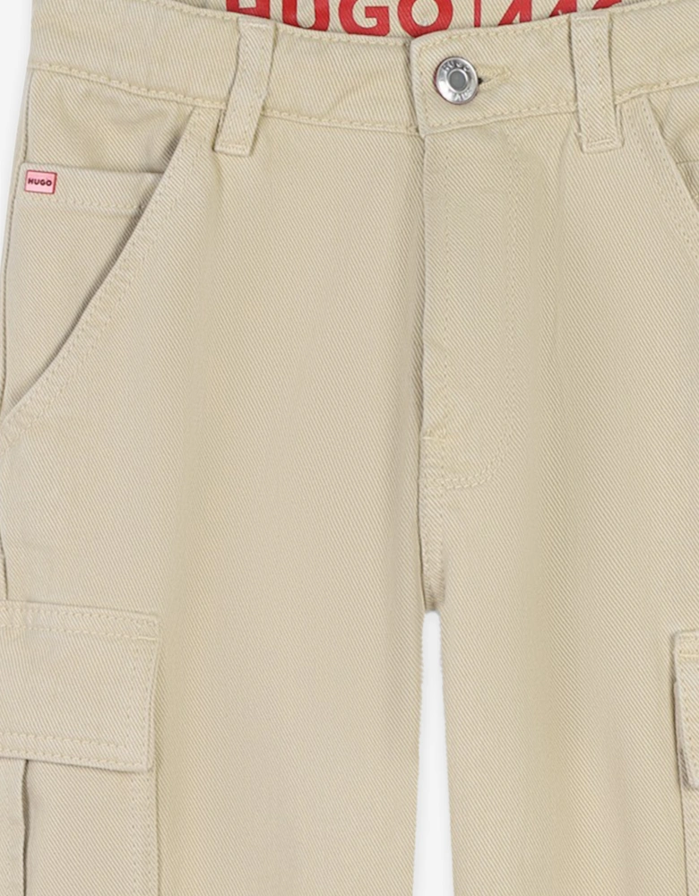Hugo Boys Loose Pants in Beige