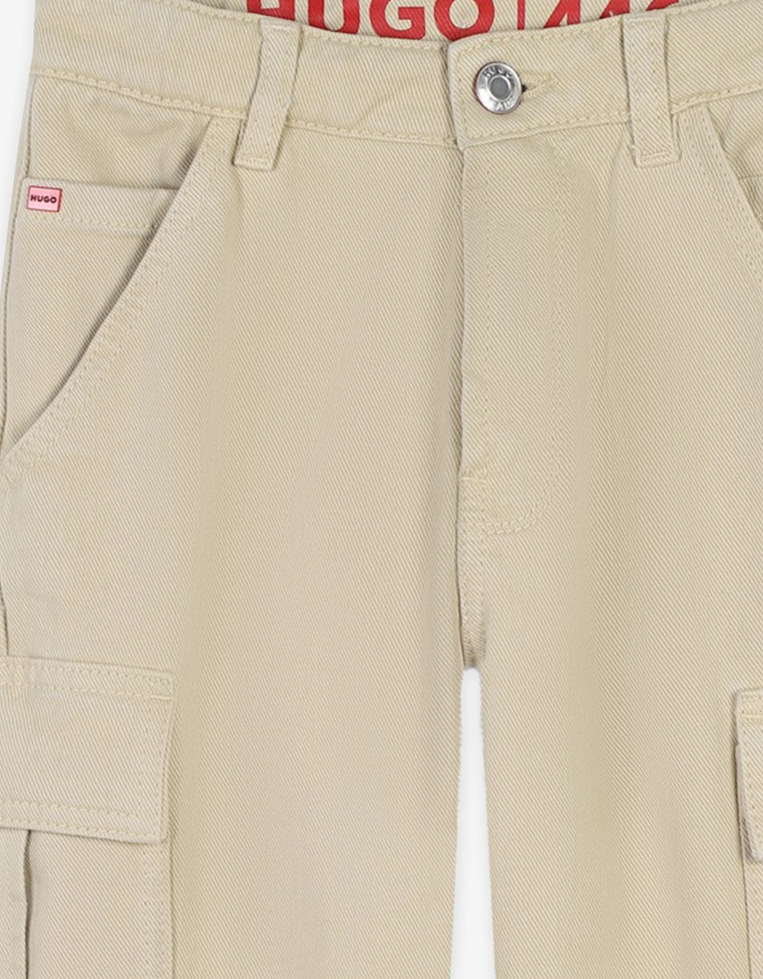 Hugo Boys Loose Pants in Beige