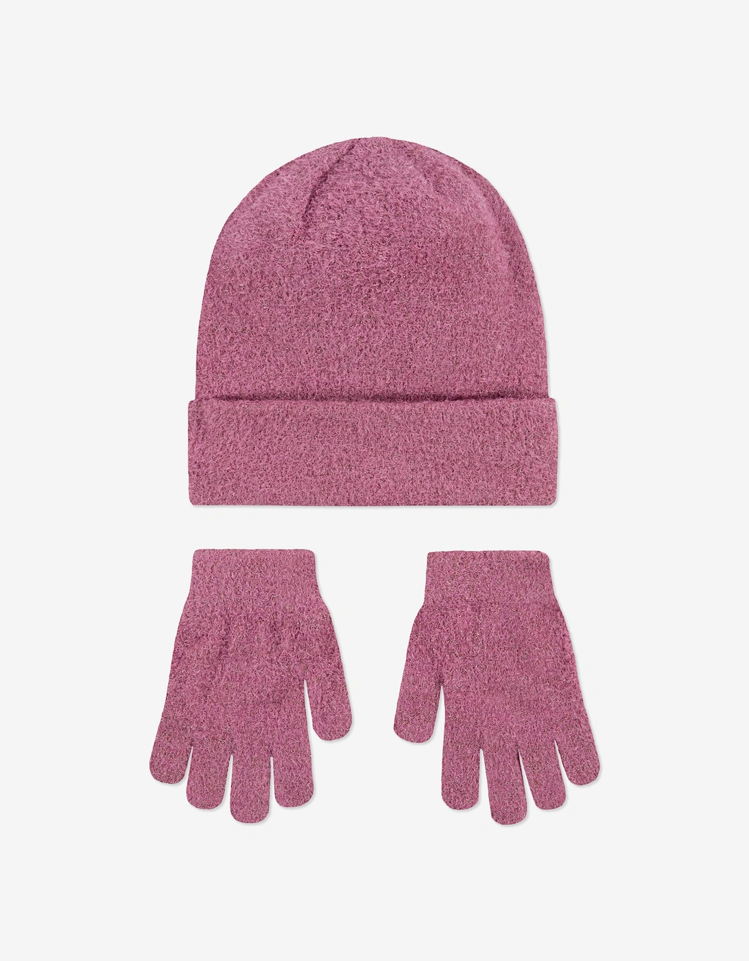Girls Twinkle Cozy Apex 2 Piece Beanie Set in Pink