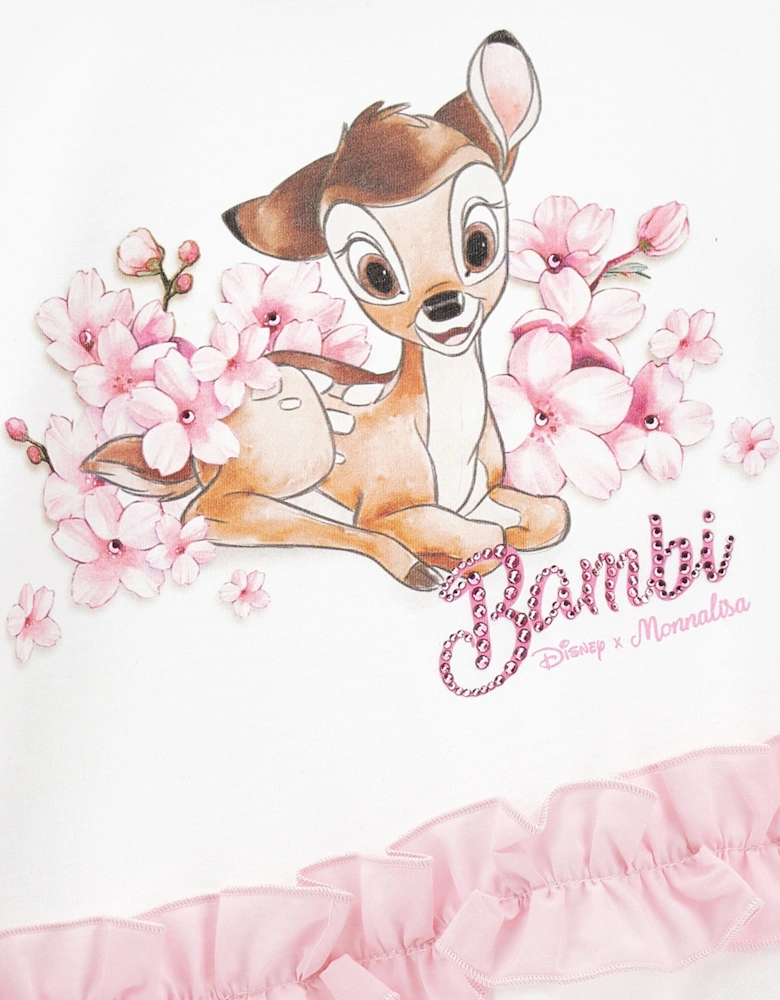 Girls Peach Blossom Bambi Dress in White